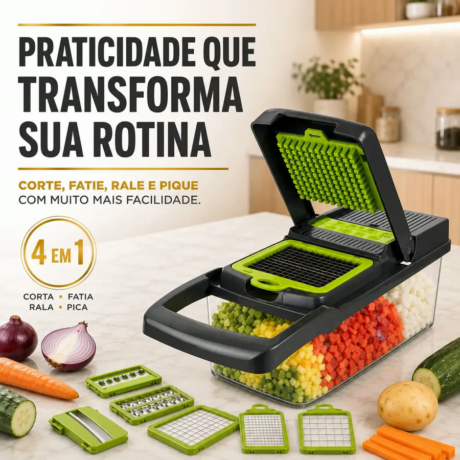 Cortador e fatiador de legumes 16 peças