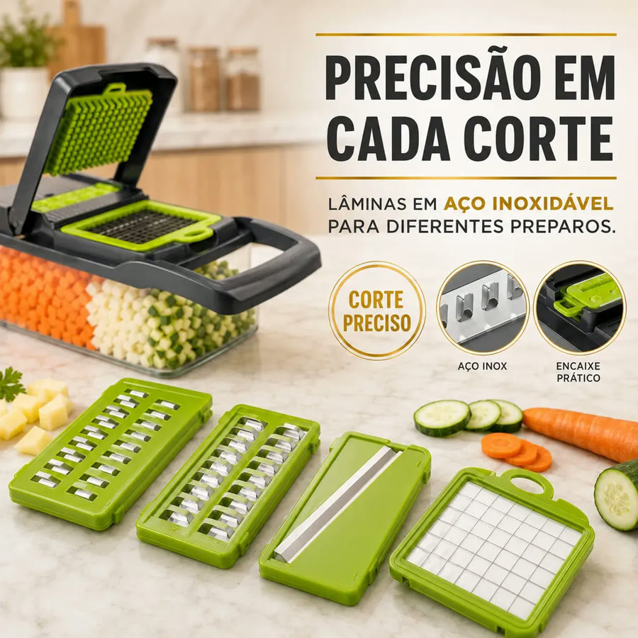 Cortador e fatiador de legumes 16 peças