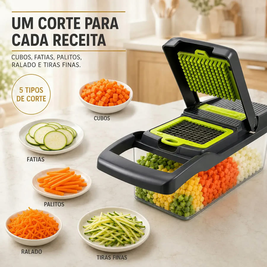 Cortador e fatiador de legumes 16 peças