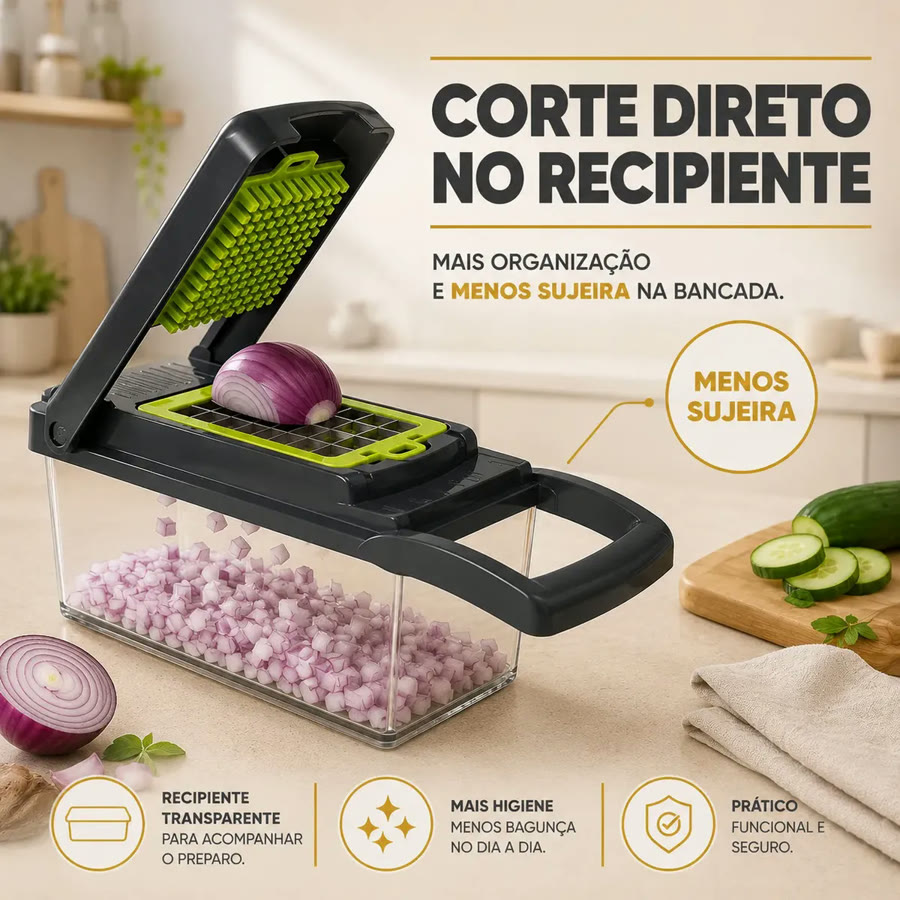 Cortador e fatiador de legumes 16 peças